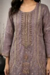 Smokey Mauve Embroidered Kurta Set - Image 2