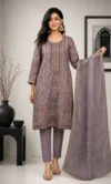 Smokey Mauve Embroidered Kurta Set