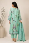 Vibrant Sea Green 3D Floral Printed Kurta Set - Image 2