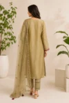 Champagne Beige Multicoloured Embroidered Kurta Set - Image 3