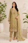 Champagne Beige Multicoloured Embroidered Kurta Set