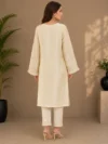Off-White Heavy Embroidered Kurta Set - Image 3
