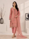 Antique Rose Peach Embroidered Kurta Set