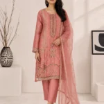 Antique Rose Peach Embroidered Kurta Set