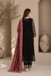 Black & Maroon Embroidered Kurta Set - Image 3