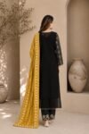 Black & Yellow Embroidered Kurta Set - Image 3