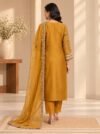 Golden Mustard Embroidered Kurta Set - Image 3