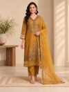 Golden Mustard Embroidered Kurta Set