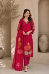 Rani Pink Floral Printed Kurta Set