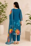 Royal Blue Floral Kurta Set - Image 3